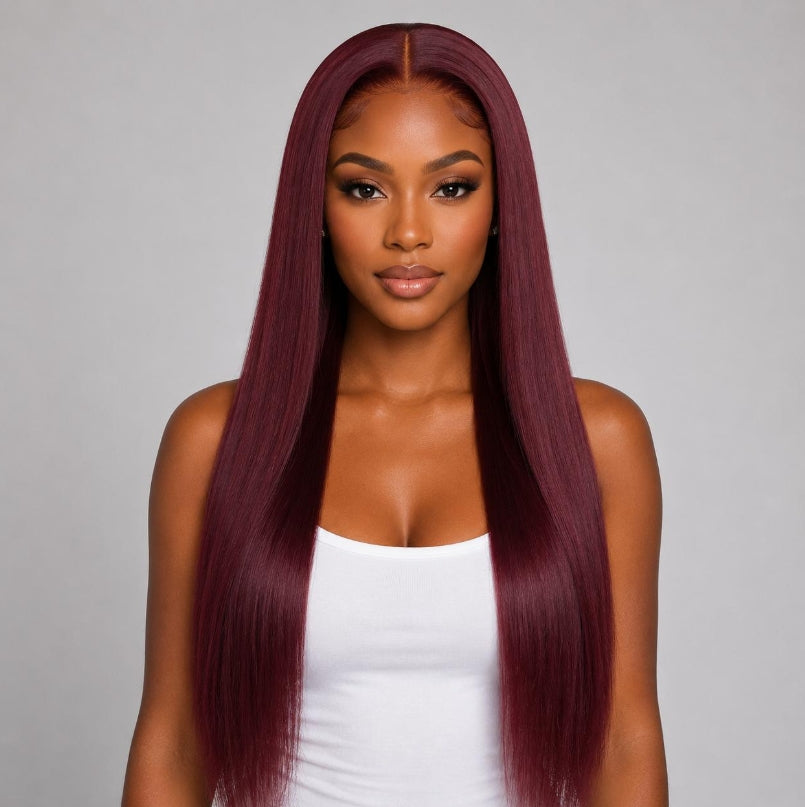 AMÉRA™ 99J Burgundy Straight 13×4 Frontal Weave